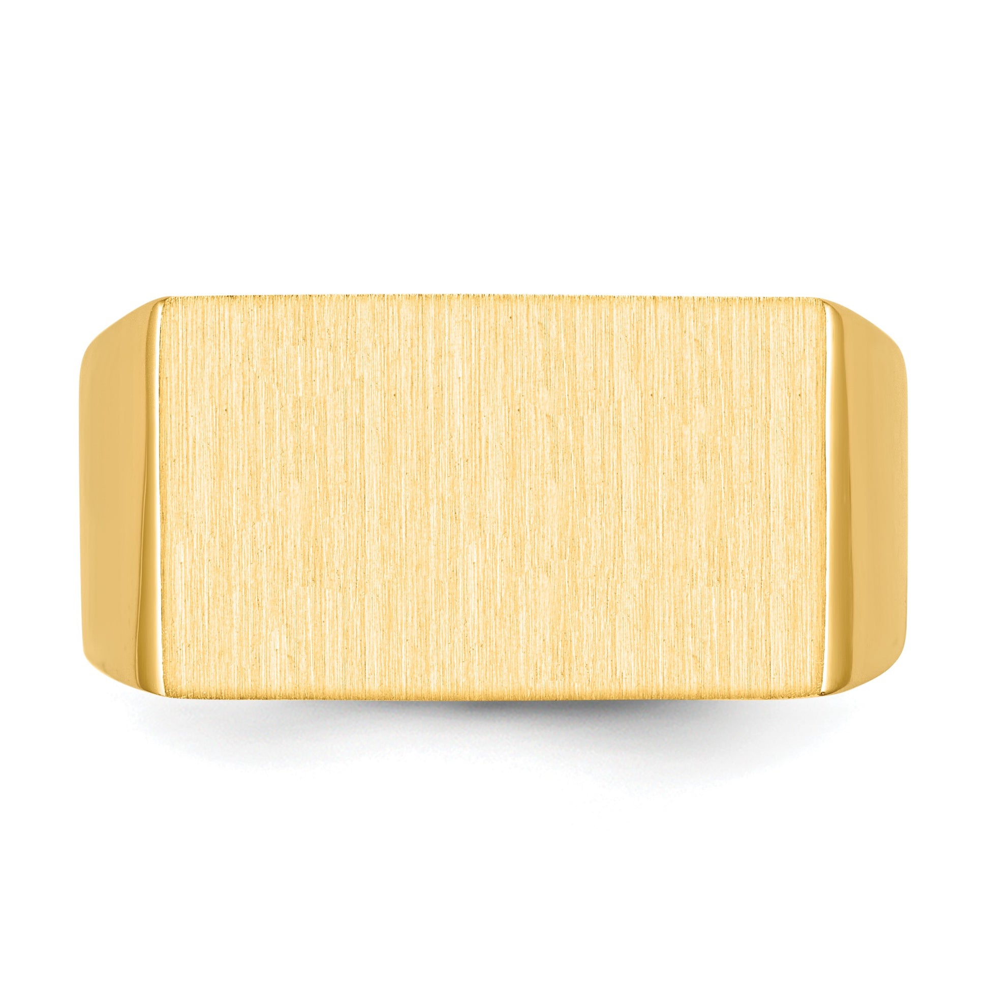 14k 18.0x11.0mm Rectangle Open Back Mens Signet Ring