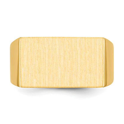 14k 18.0x11.0mm Rectangle Open Back Mens Signet Ring
