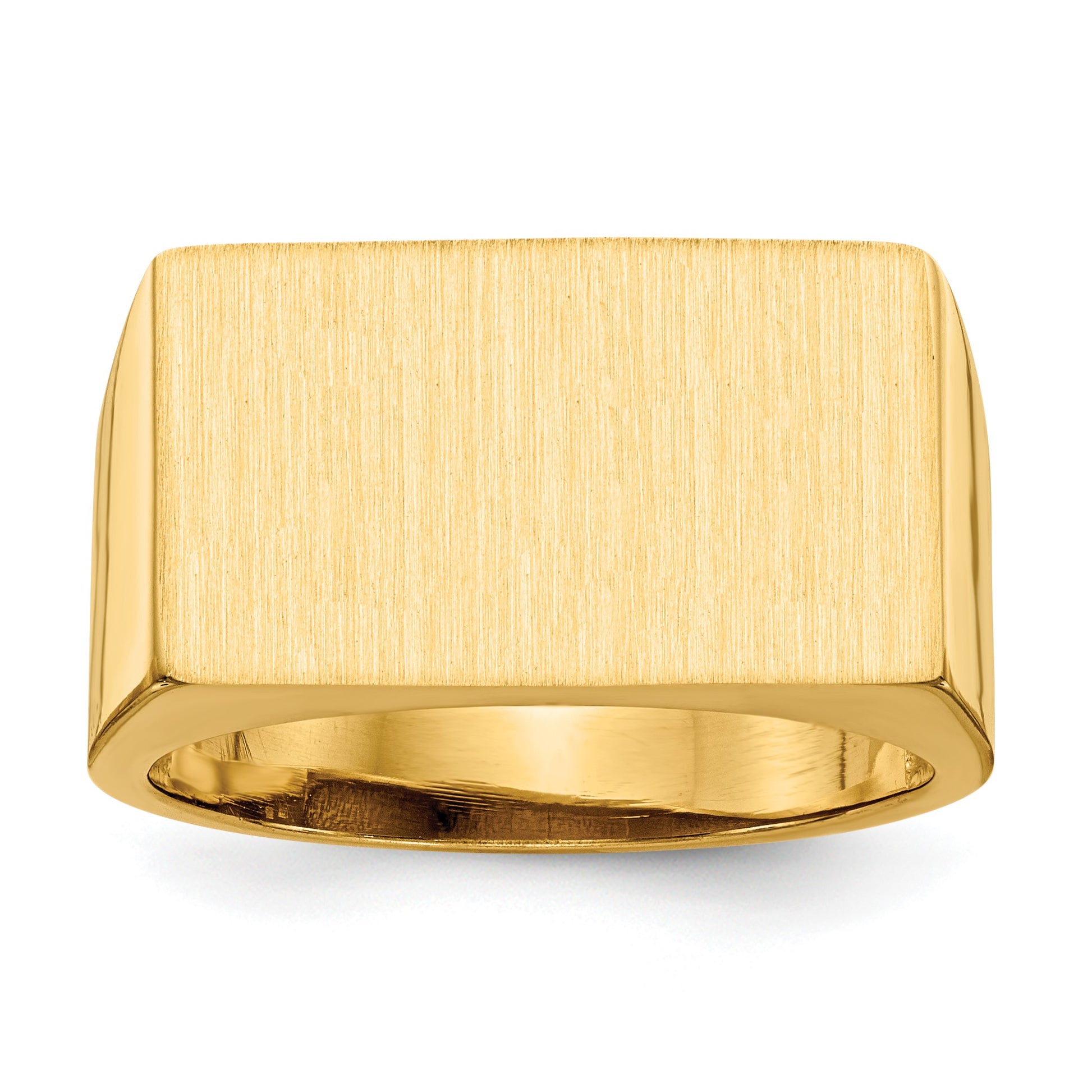 14k 18.0x11.0mm Rectangle Open Back Mens Signet Ring