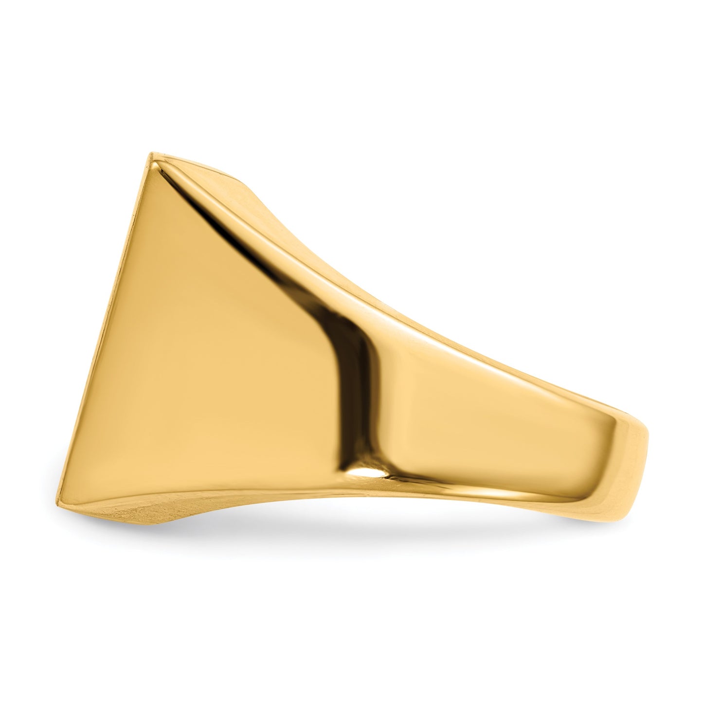 14k 19.5x14.5mm Rectangle Open Back Mens Signet Ring