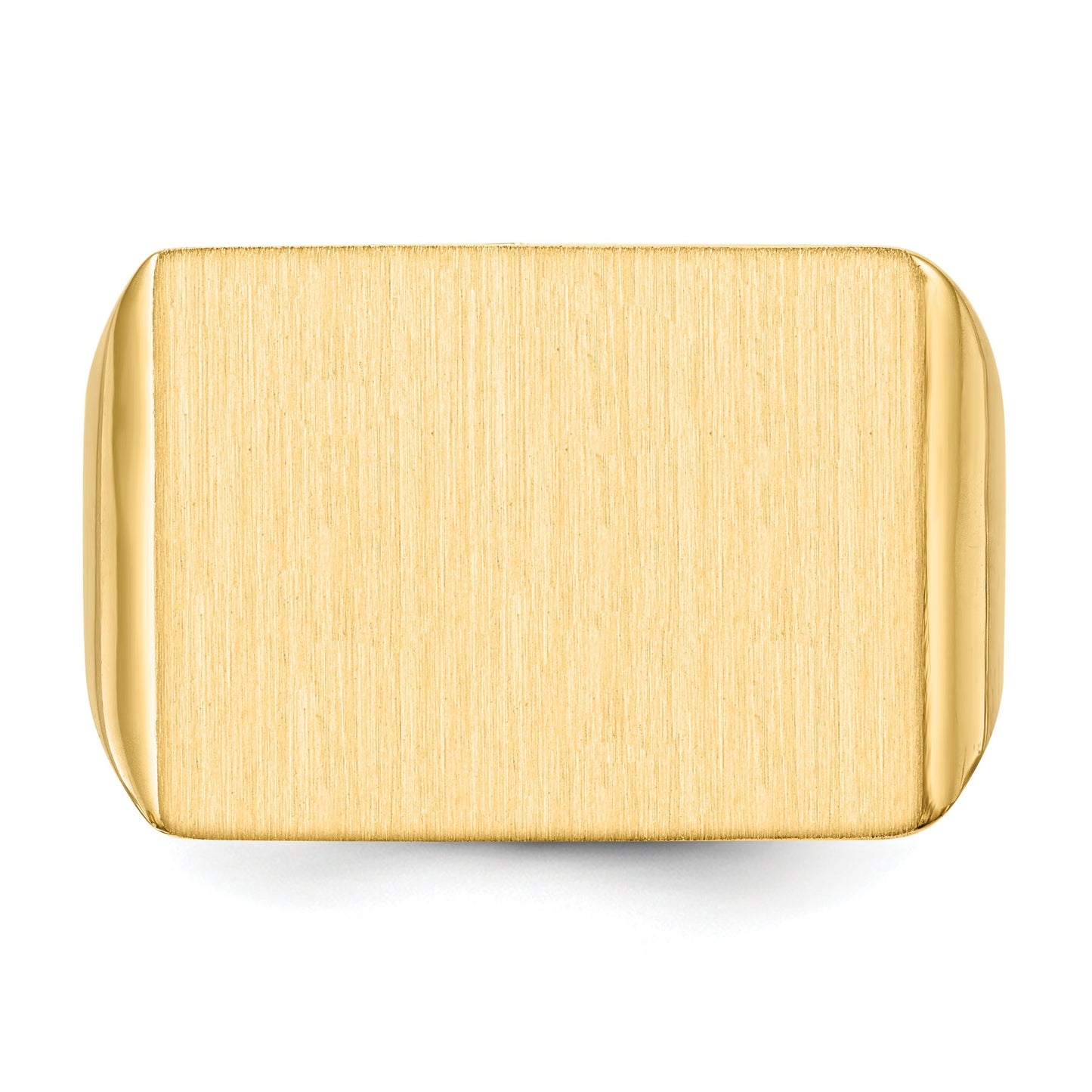 14k 19.5x14.5mm Rectangle Open Back Mens Signet Ring