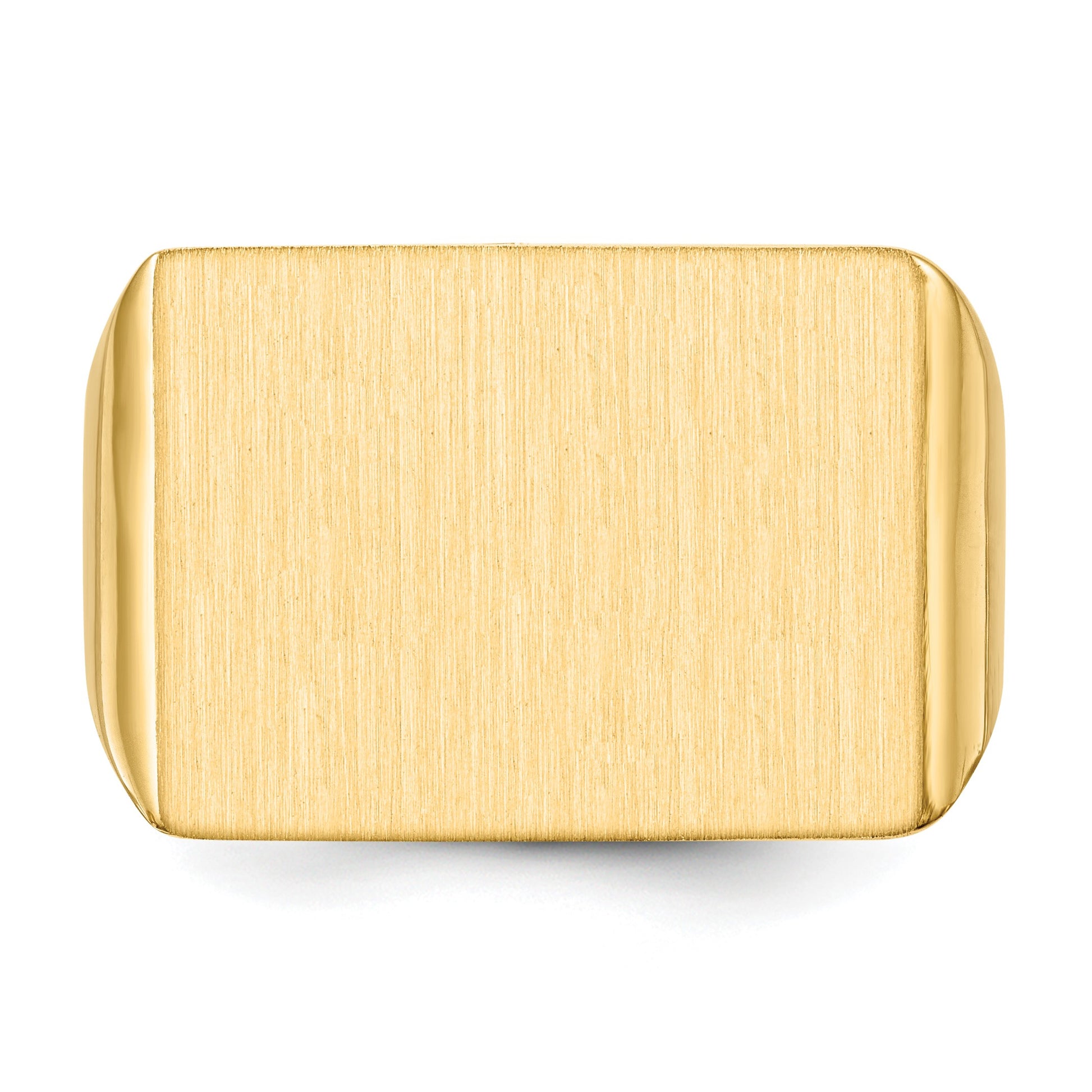14k 19.5x14.5mm Rectangle Open Back Mens Signet Ring