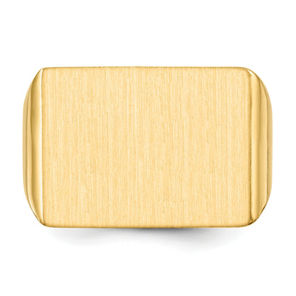 14k 19.5x14.5mm Rectangle Open Back Mens Signet Ring