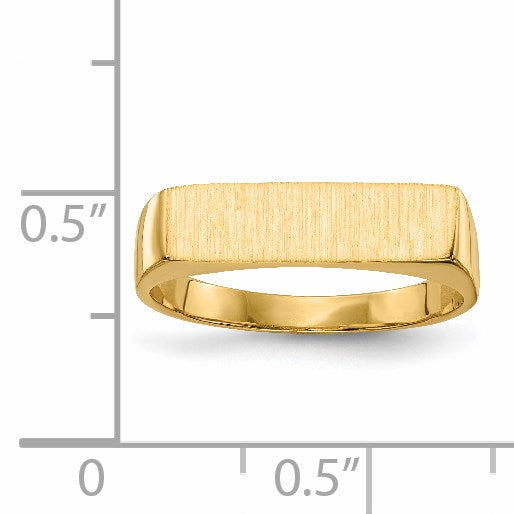 14k 16.5x5.0mm Rectangle Closed Back Signet Ring