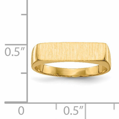 14k 16.5x5.0mm Rectangle Closed Back Signet Ring