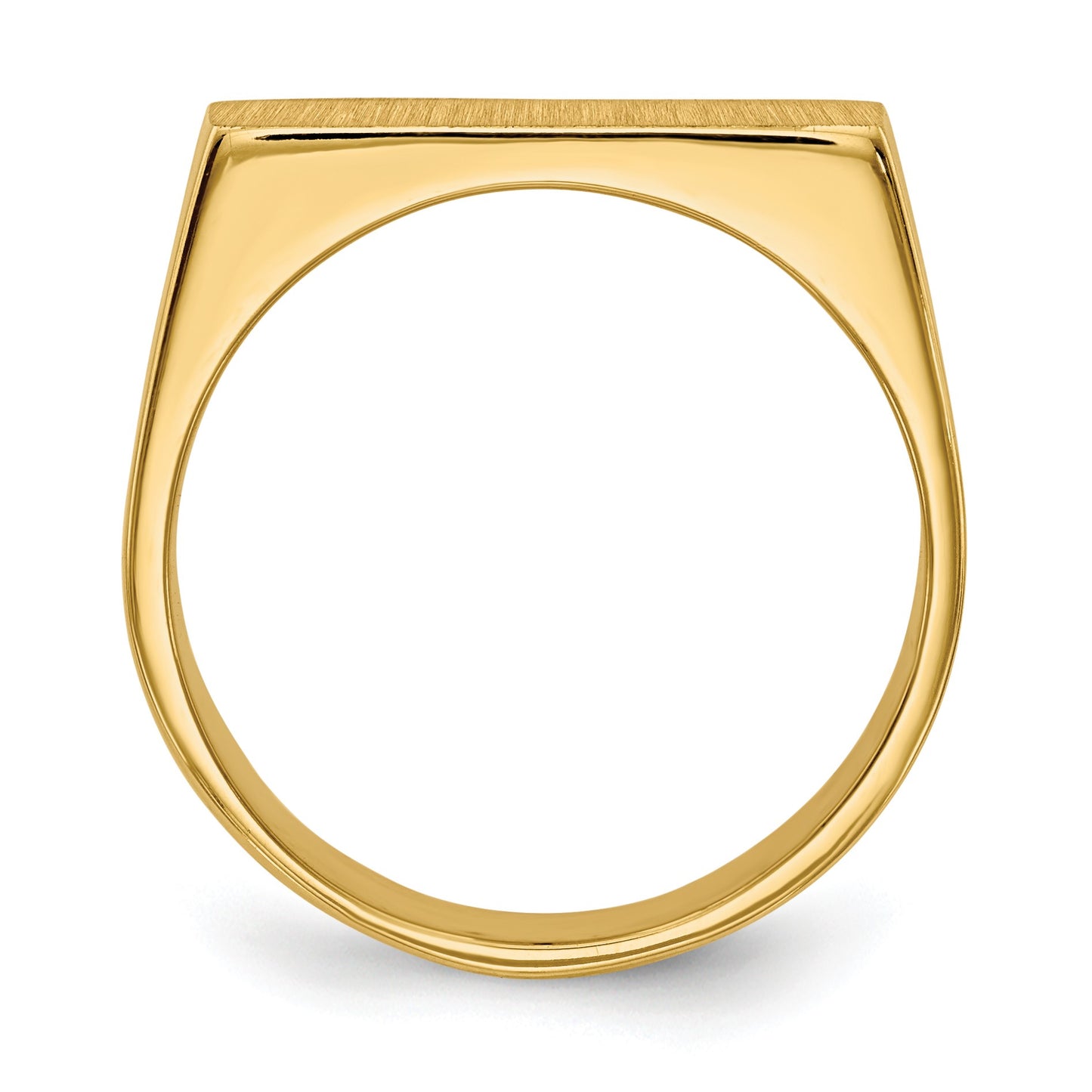 14k 16.0x6.0mm Rectangle Closed Back Signet Ring