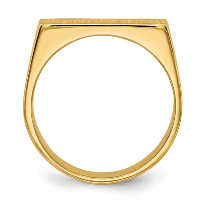 14k 16.0x6.0mm Rectangle Closed Back Signet Ring