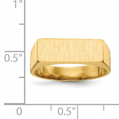 14k 16.0x6.0mm Rectangle Closed Back Signet Ring