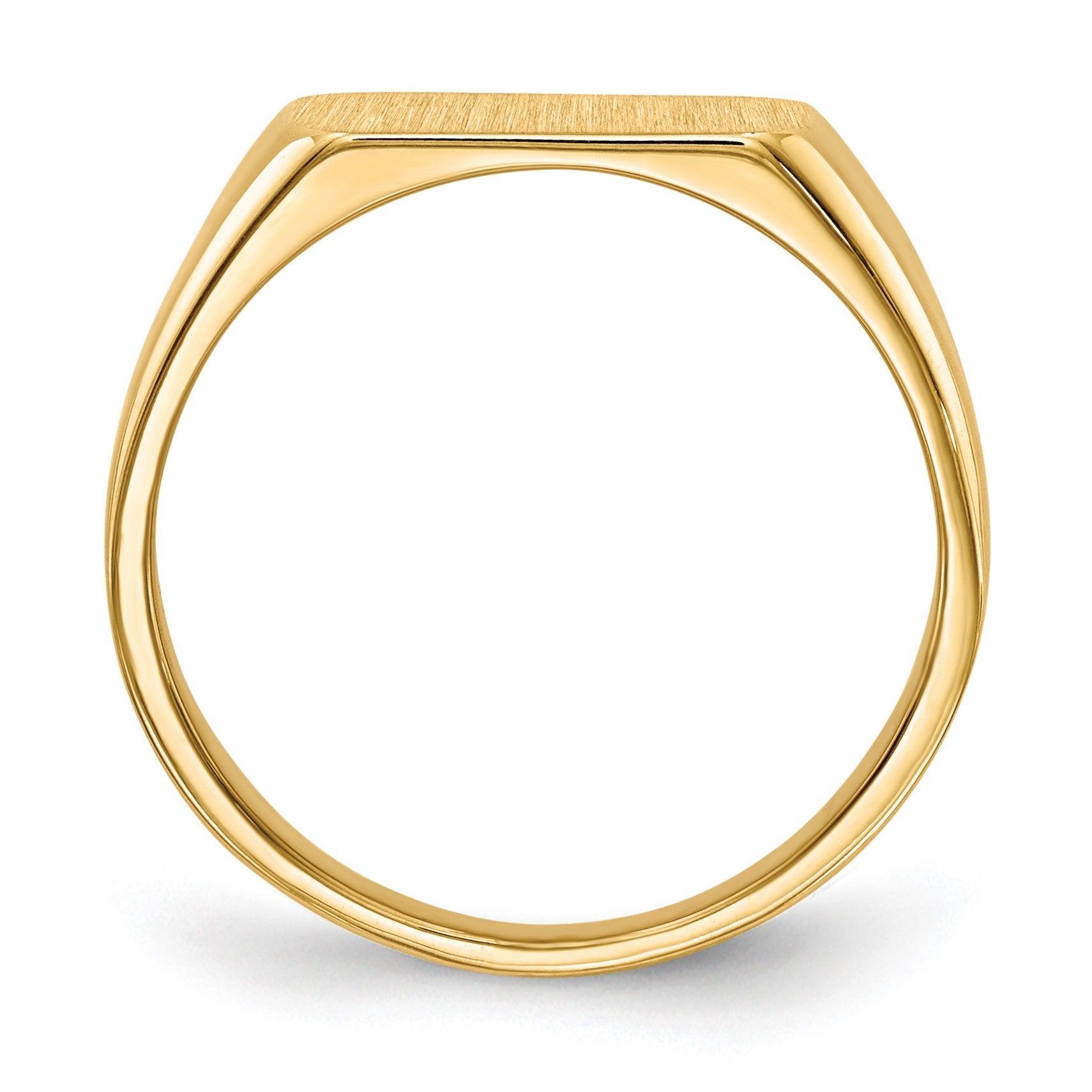 14k 11.5x6.5mm Octagon Closed Back Signet Ring
