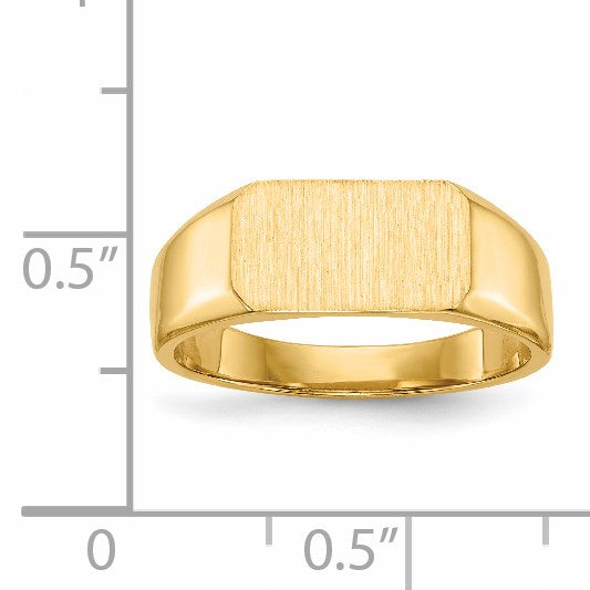 14k 11.5x6.5mm Octagon Closed Back Signet Ring