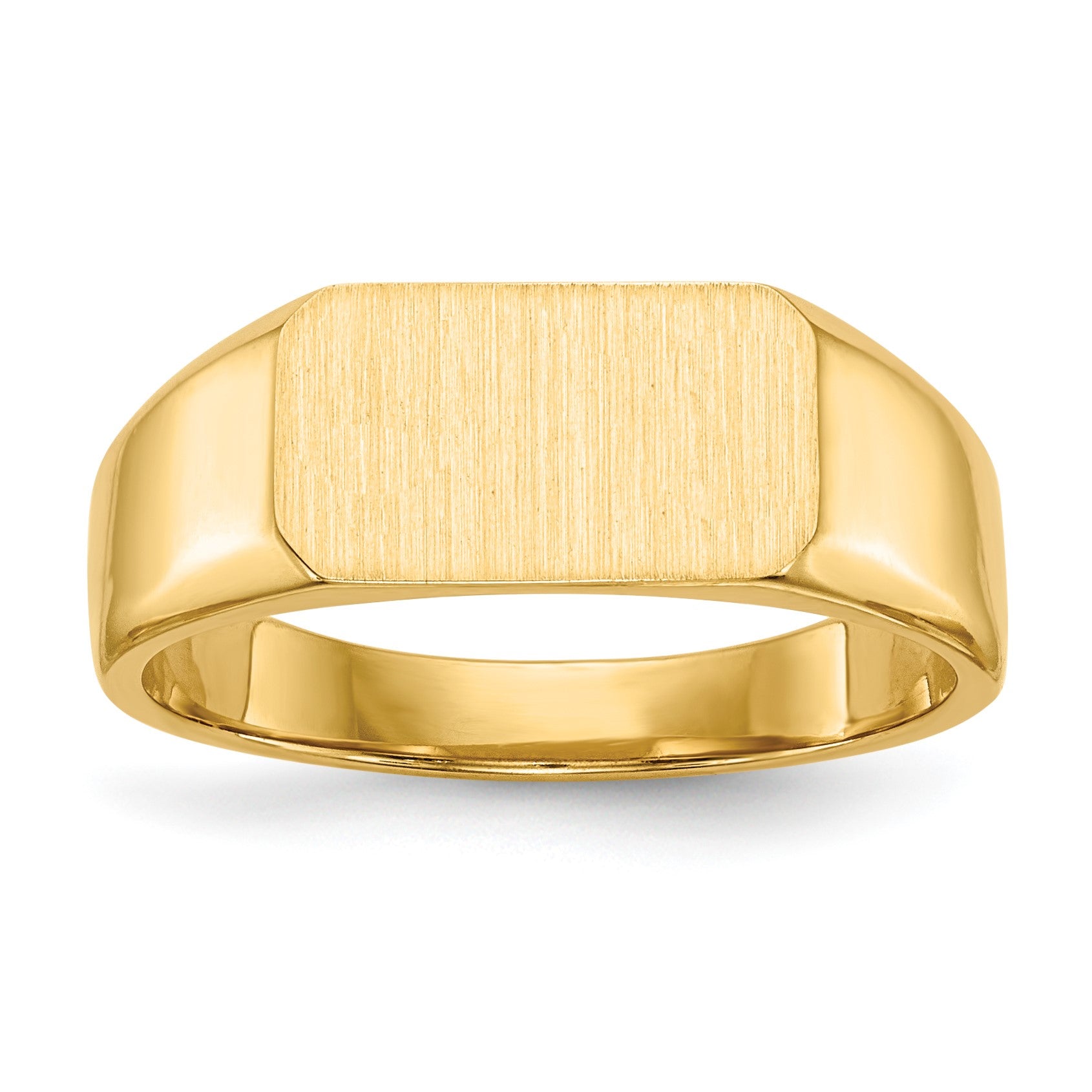 14k 11.5x6.5mm Octagon Closed Back Signet Ring