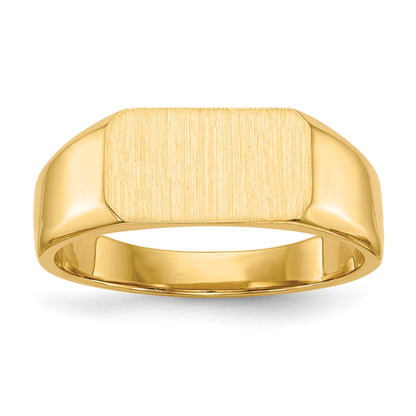 14k 11.5x6.5mm Octagon Closed Back Signet Ring