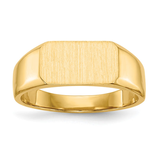 14k 11.5x6.5mm Octagon Closed Back Signet Ring