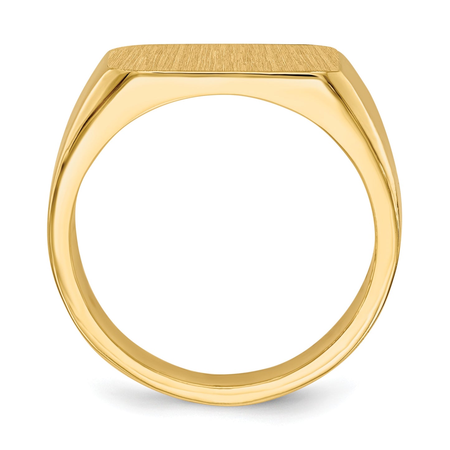 14k 15.0x10.0mm Octagon Closed Back Mens Signet Ring