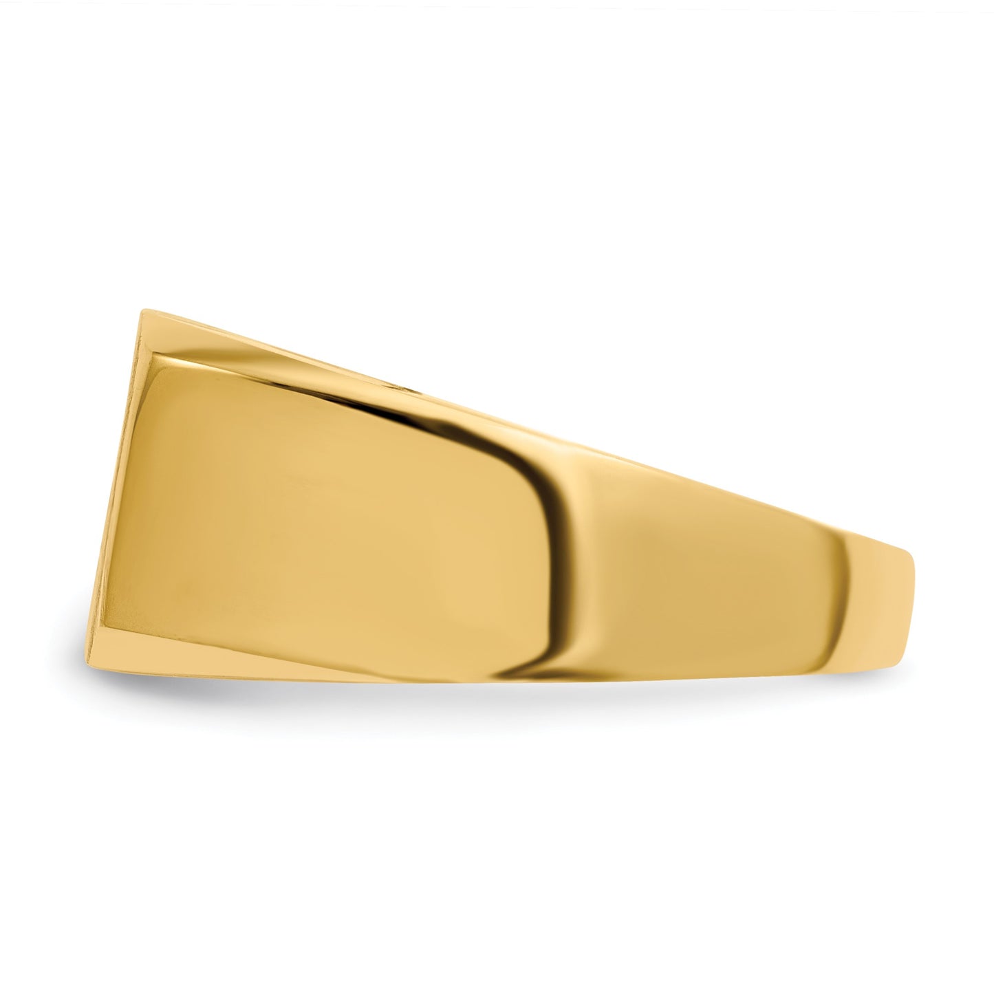 14k 15.0x10.0mm Octagon Closed Back Mens Signet Ring