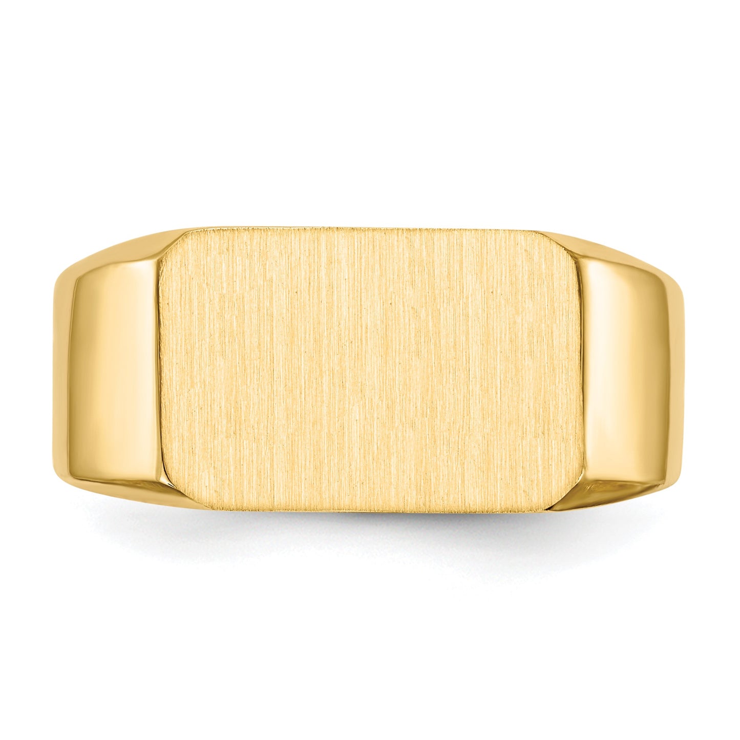 14k 15.0x10.0mm Octagon Closed Back Mens Signet Ring