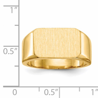 14k 15.0x10.0mm Octagon Closed Back Mens Signet Ring
