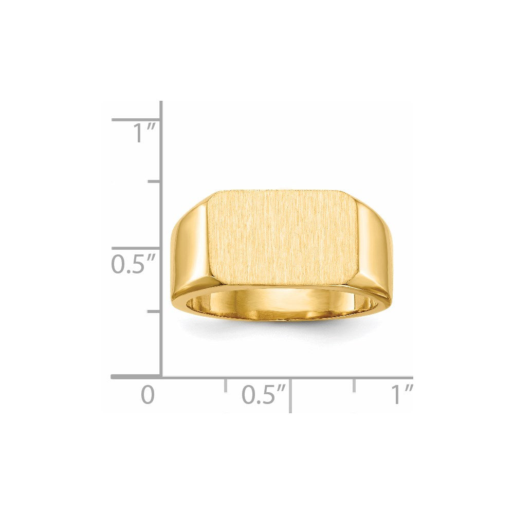 14k 10.0x15.0mm Closed Back Men's Signet Ring