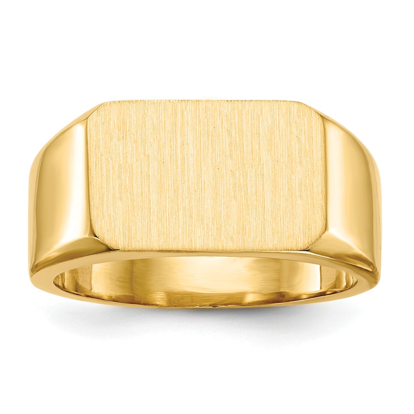 14k 15.0x10.0mm Octagon Closed Back Mens Signet Ring