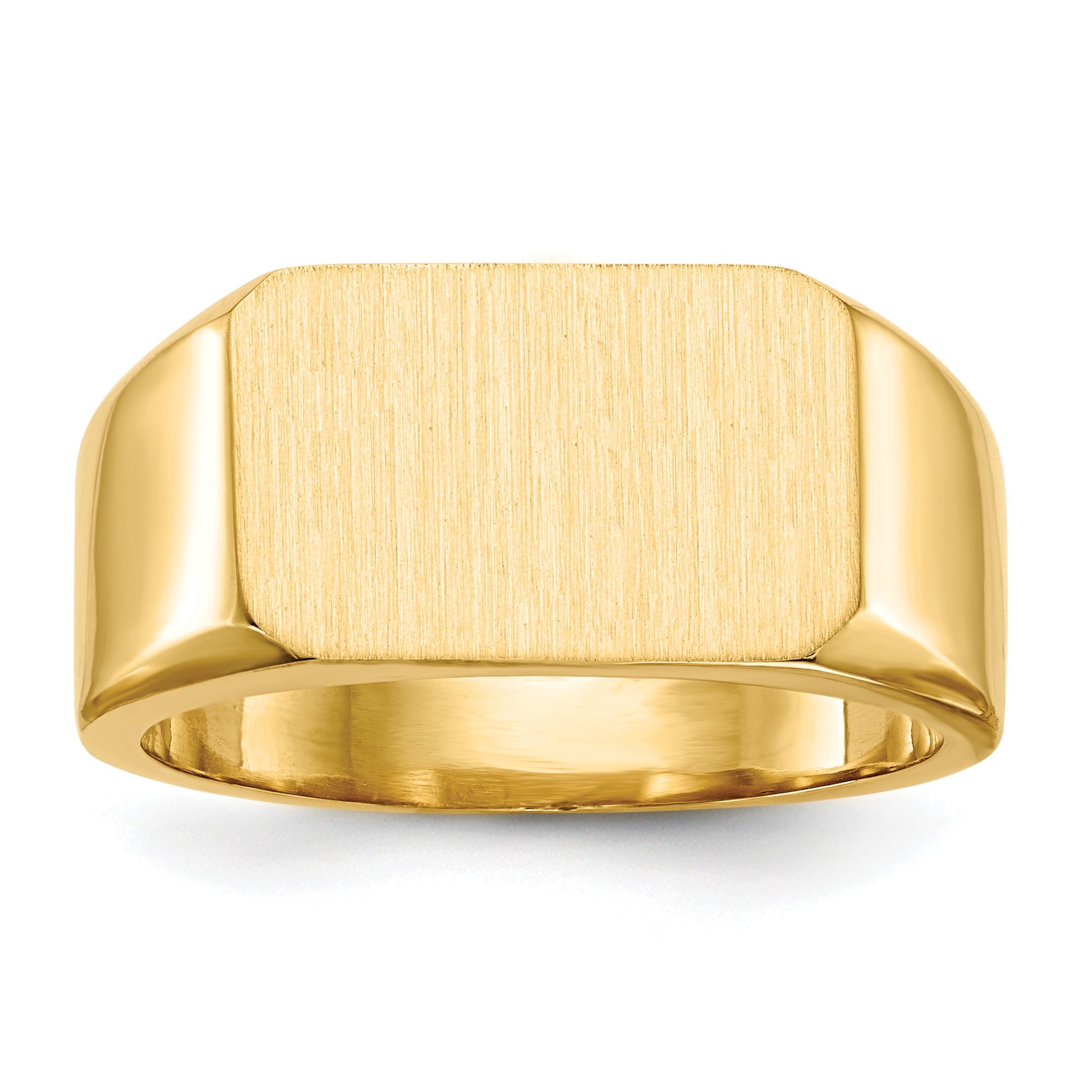 14k 15.0x10.0mm Octagon Closed Back Mens Signet Ring