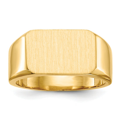 14k 15.0x10.0mm Octagon Closed Back Mens Signet Ring