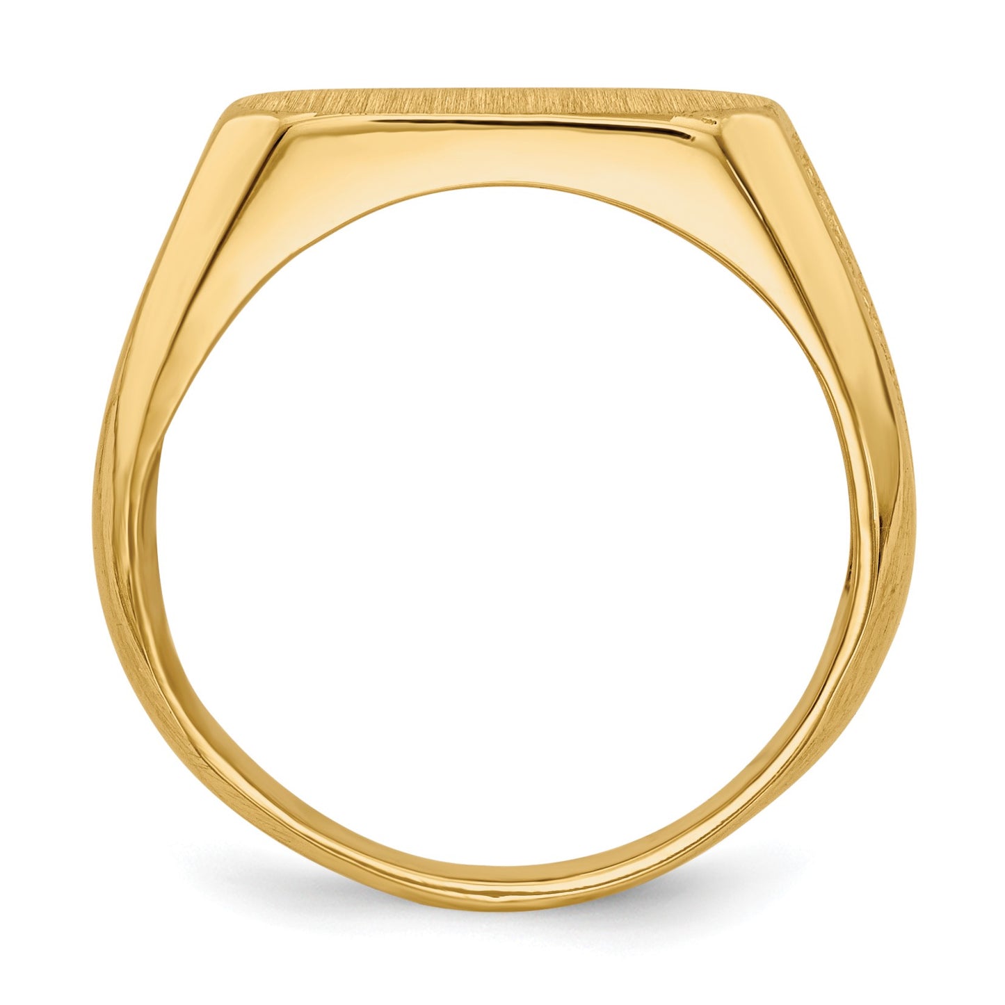 14k 12.5x6.0mm Oval Closed Back Signet Ring