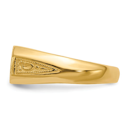 14k 12.5x6.0mm Oval Closed Back Signet Ring