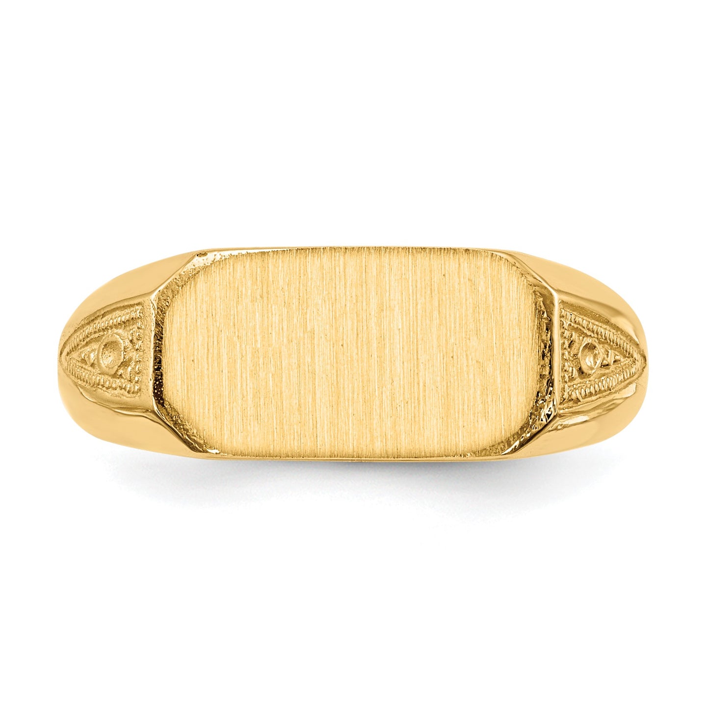 14k 12.5x6.0mm Oval Closed Back Signet Ring
