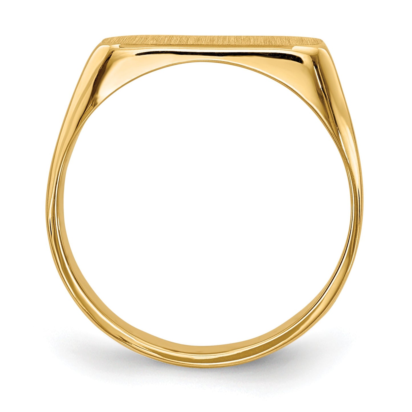 14k 13.5x5.5mm Rectangle Closed Back Signet Ring
