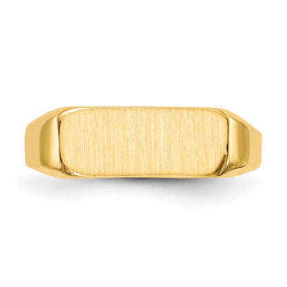 14k 13.5x5.5mm Rectangle Closed Back Signet Ring