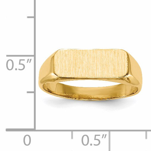 14k 13.5x5.5mm Rectangle Closed Back Signet Ring
