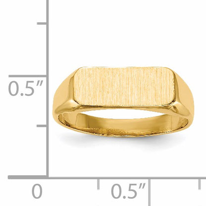 14k 13.5x5.5mm Rectangle Closed Back Signet Ring
