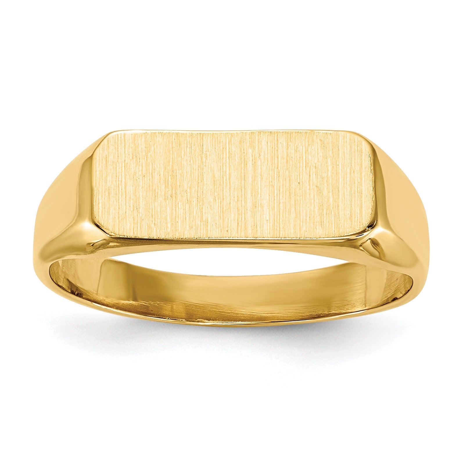 14k 13.5x5.5mm Rectangle Closed Back Signet Ring