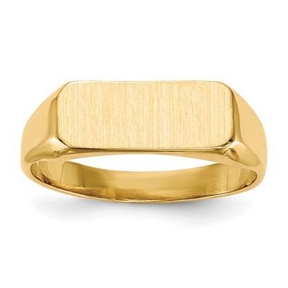 14k 13.5x5.5mm Rectangle Closed Back Signet Ring