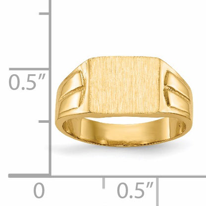 14k 9.0x7.5mm Rectangular Closed Back Signet Ring