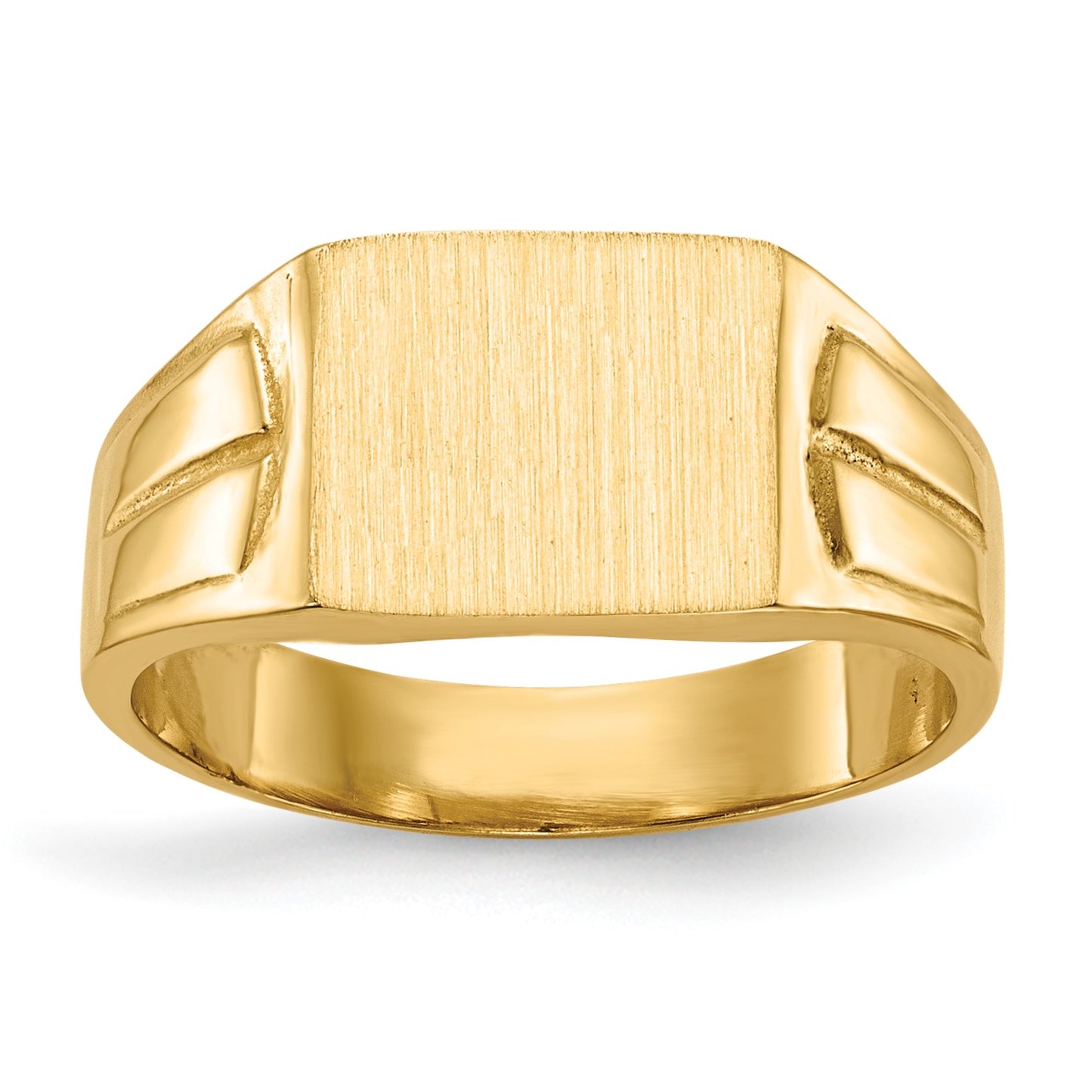 14k 9.0x7.5mm Rectangular Closed Back Signet Ring