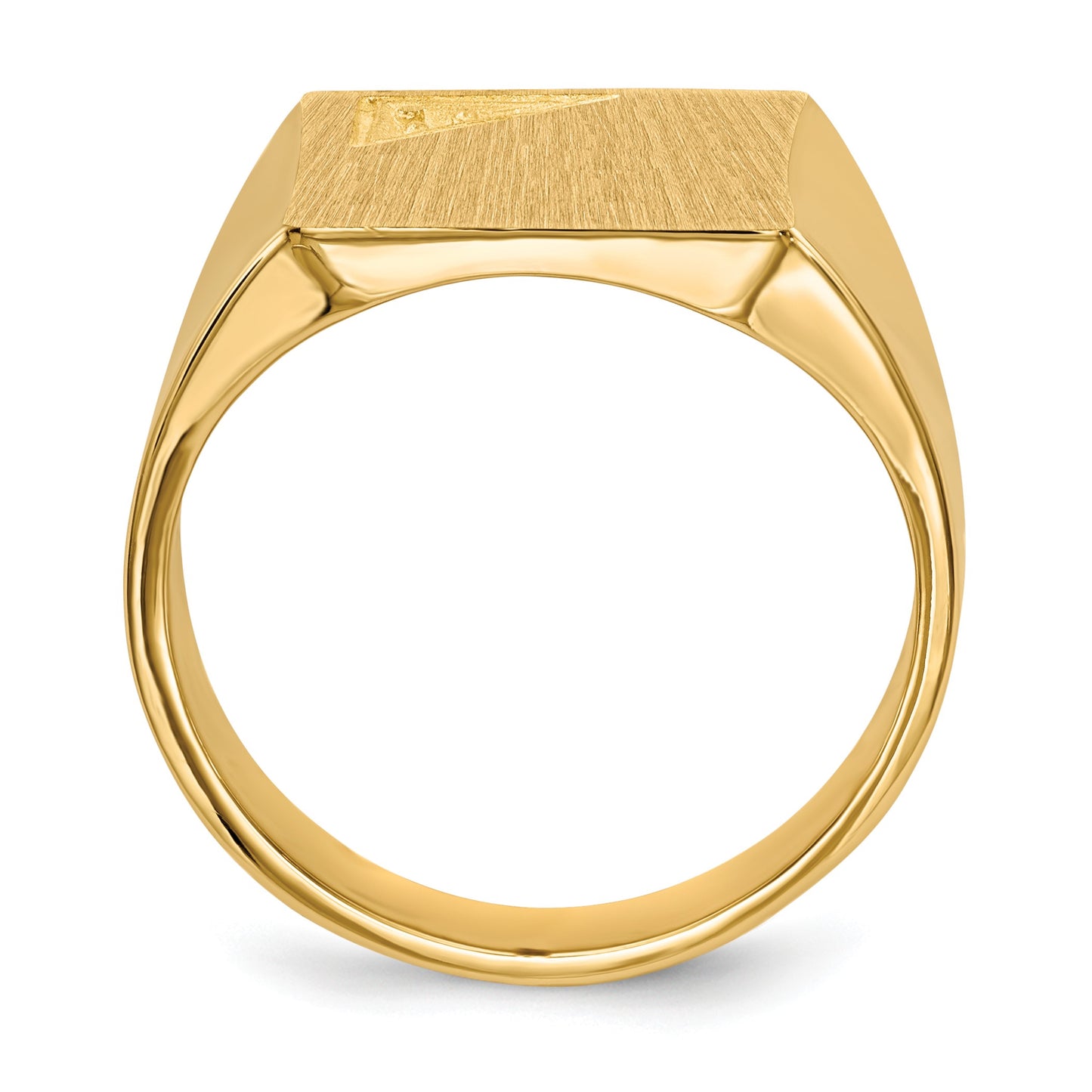 14k Holds 1-1.6mm Diamond 13.0x14.0mm Square Closed Back Mens Signet Ring Mounting