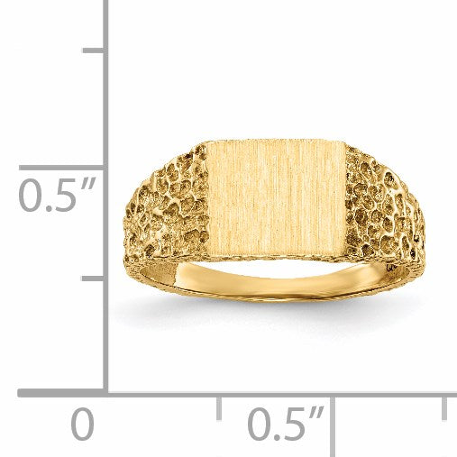 14k 8.0x7.0mm Square Open Back Signet Ring