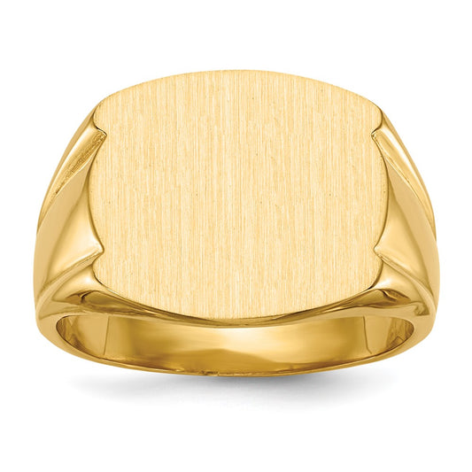 14k 15.0x16.5mm Closed Back Men's Signet Ring