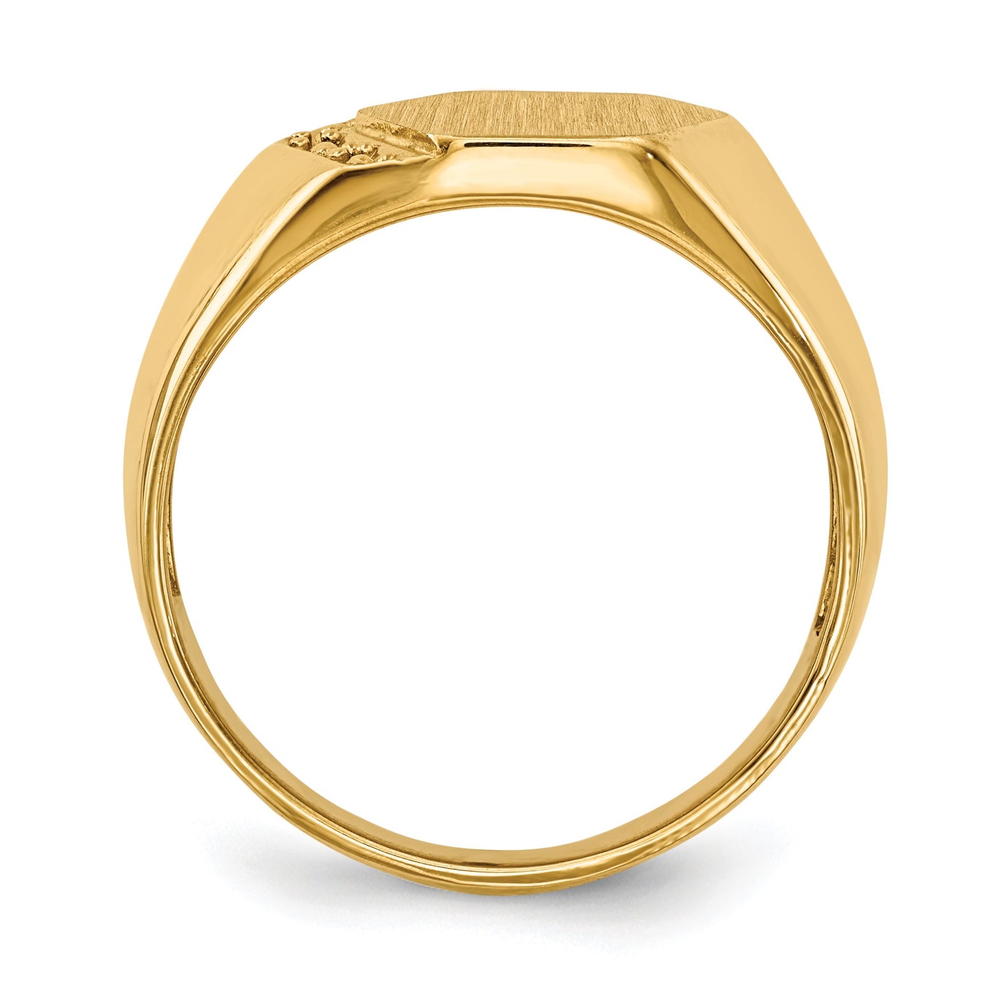 14k Holds 3-1.0mm Diamonds 11.5x11.5mm Hexagon Open Back Mens Signet Ring Mounting