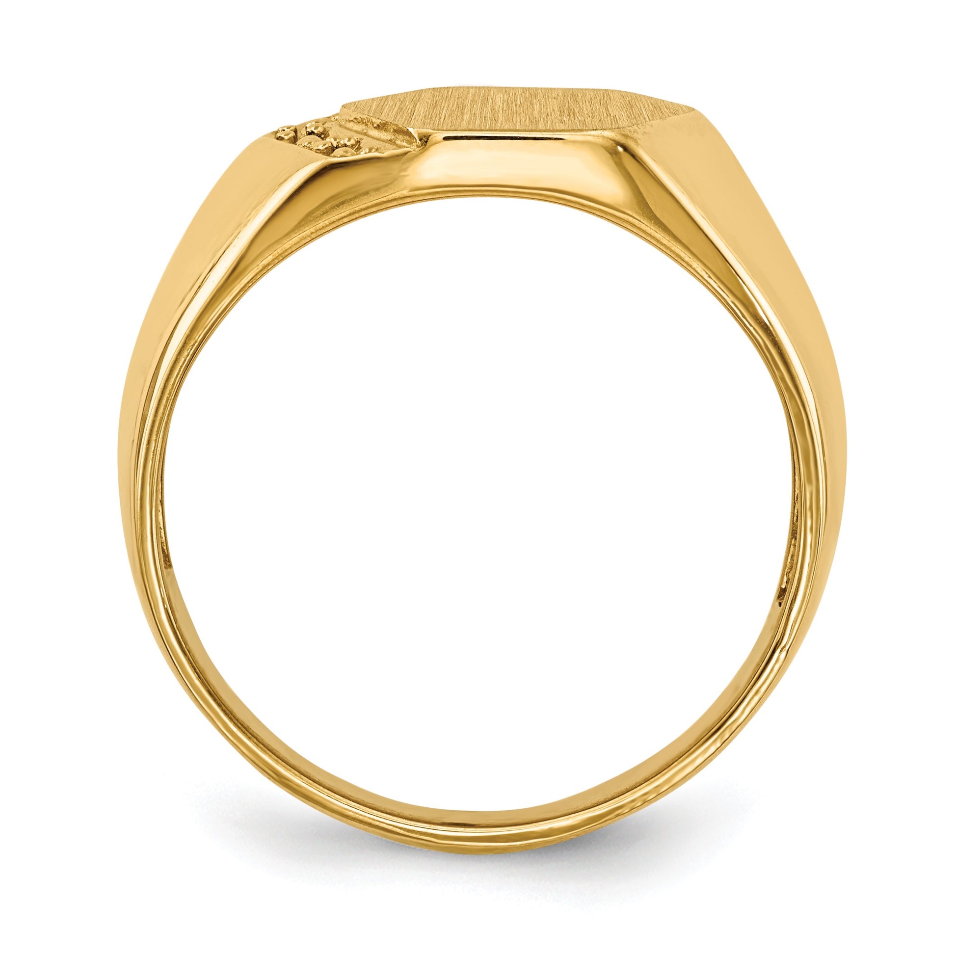 14k Holds 3-1.0mm Diamonds 11.5x11.5mm Hexagon Open Back Mens Signet Ring Mounting
