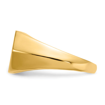 14k Holds 3-1.0mm Diamonds 11.5x11.5mm Hexagon Open Back Mens Signet Ring Mounting