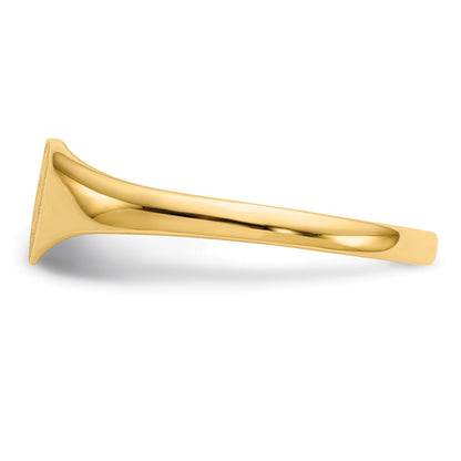 14k 7.5x6.0mm Closed Back Heart Signet Ring