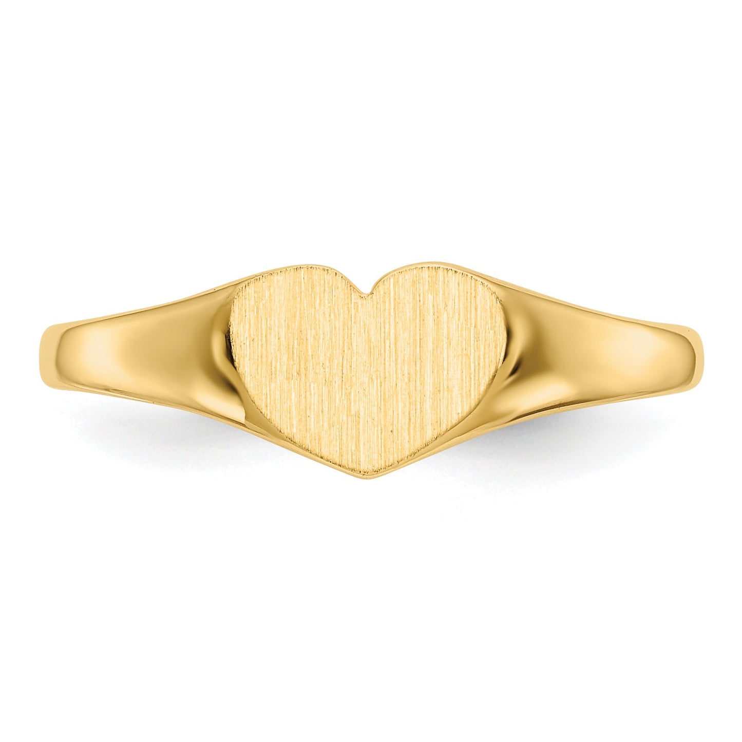 14k 7.5x6.0mm Closed Back Heart Signet Ring