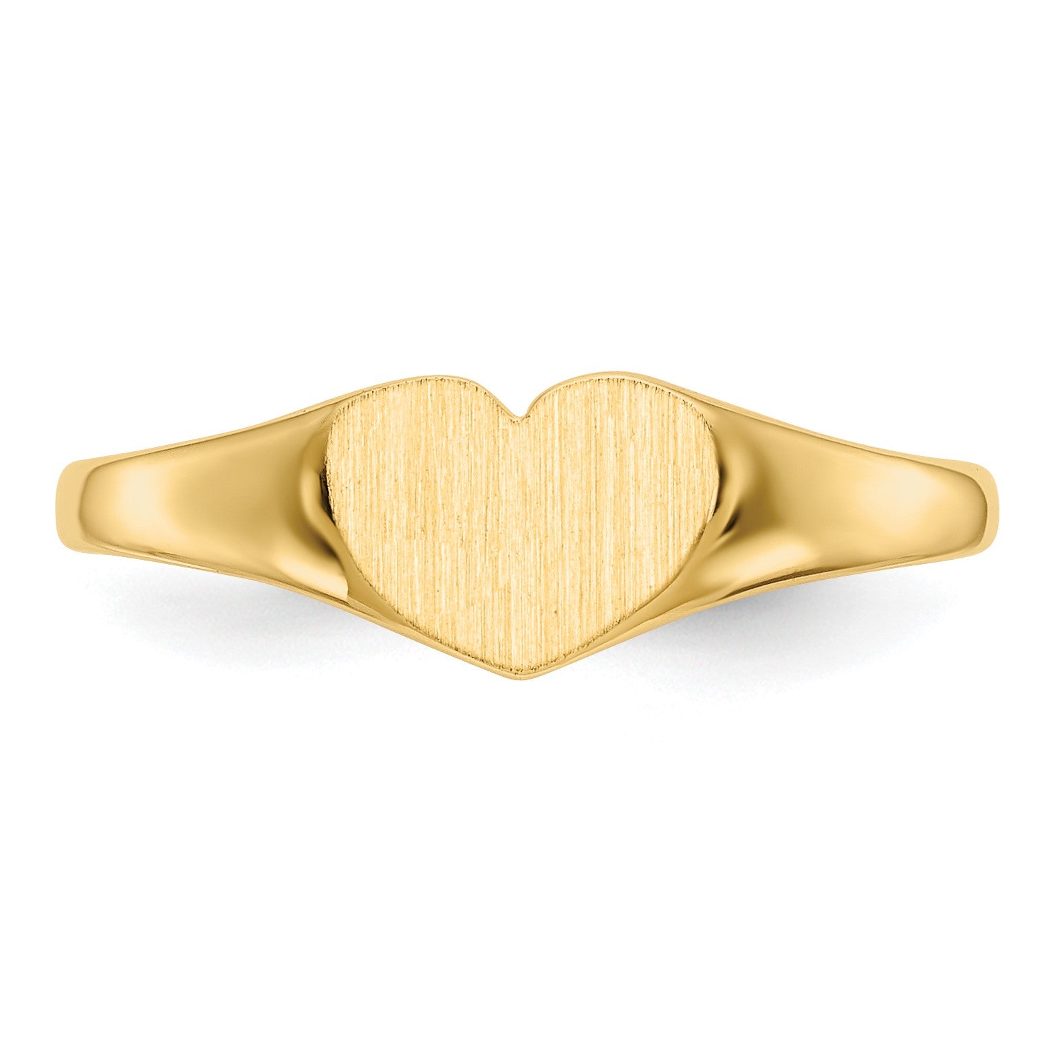 14k 7.5x6.0mm Closed Back Heart Signet Ring