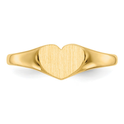 14k 7.5x6.0mm Closed Back Heart Signet Ring