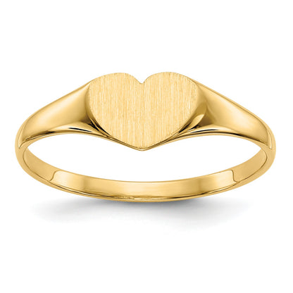 14k 7.5x6.0mm Closed Back Heart Signet Ring