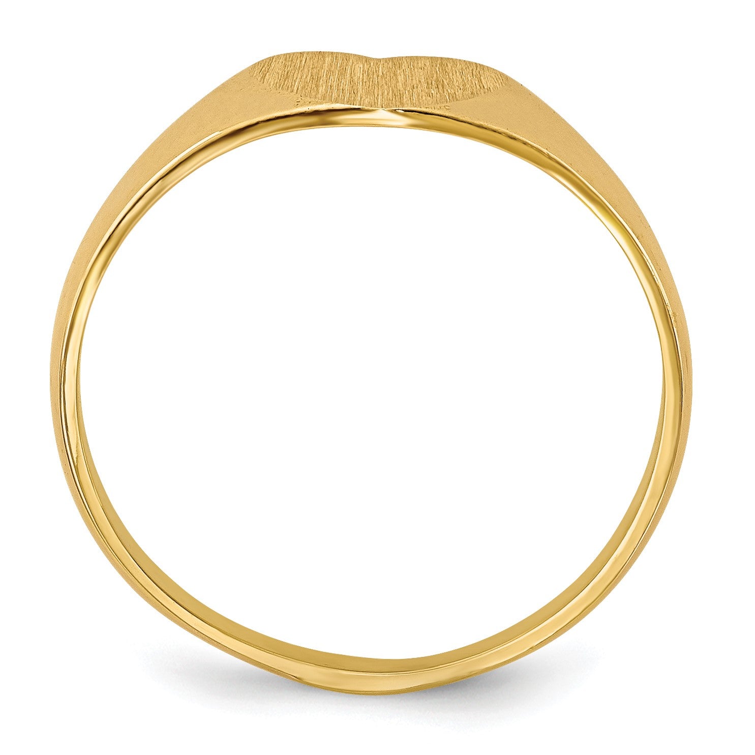 14k 8.0x6.5mm Closed Back Heart Signet Ring
