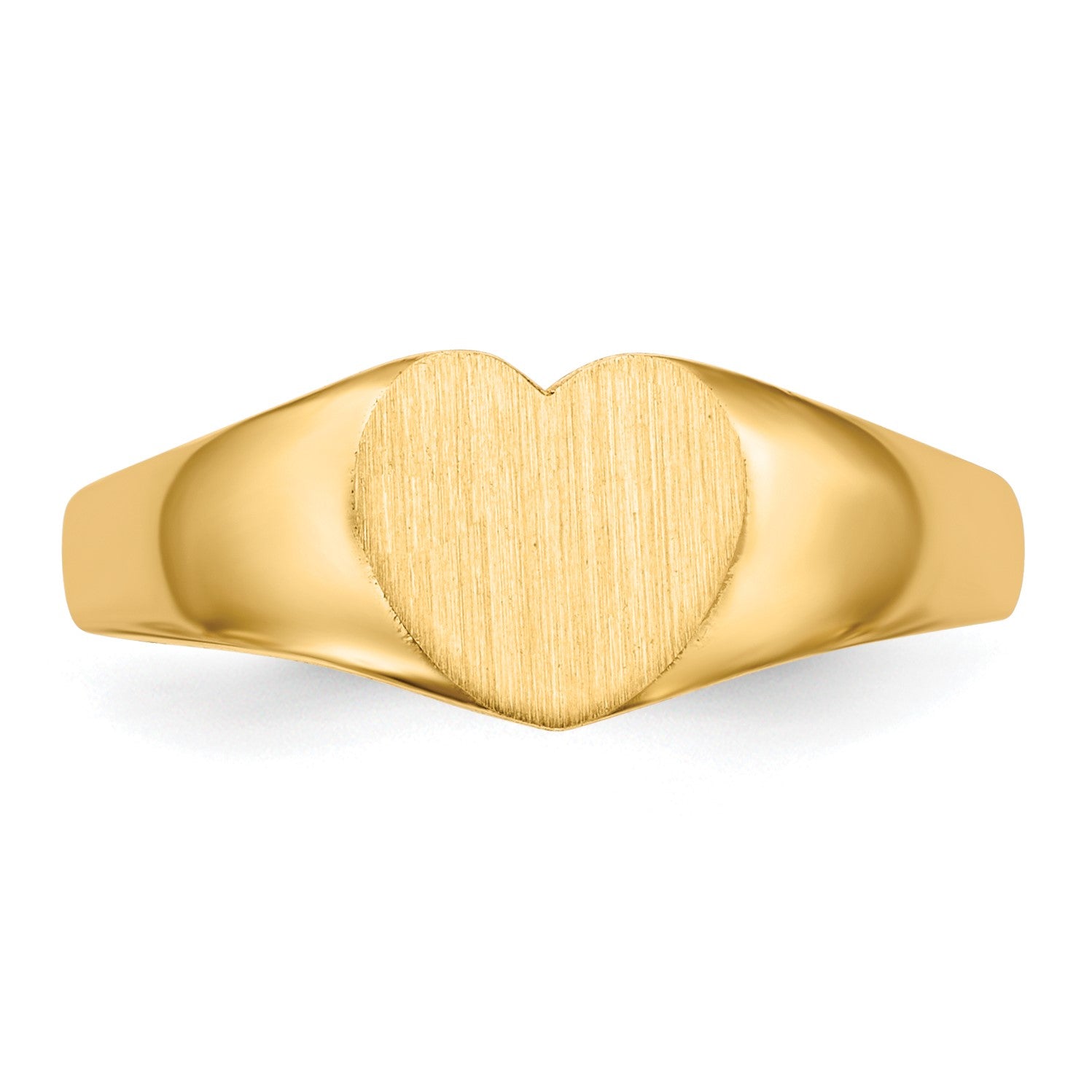 14k 8.0x6.5mm Closed Back Heart Signet Ring