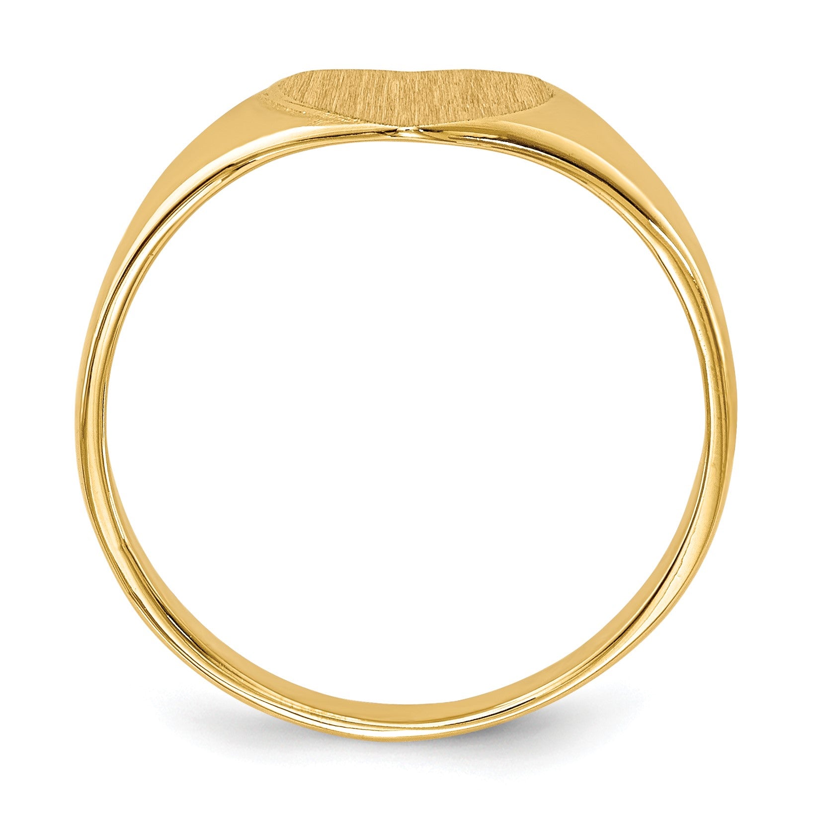 14k 8.5x7.5mm Closed Back Heart Signet Ring